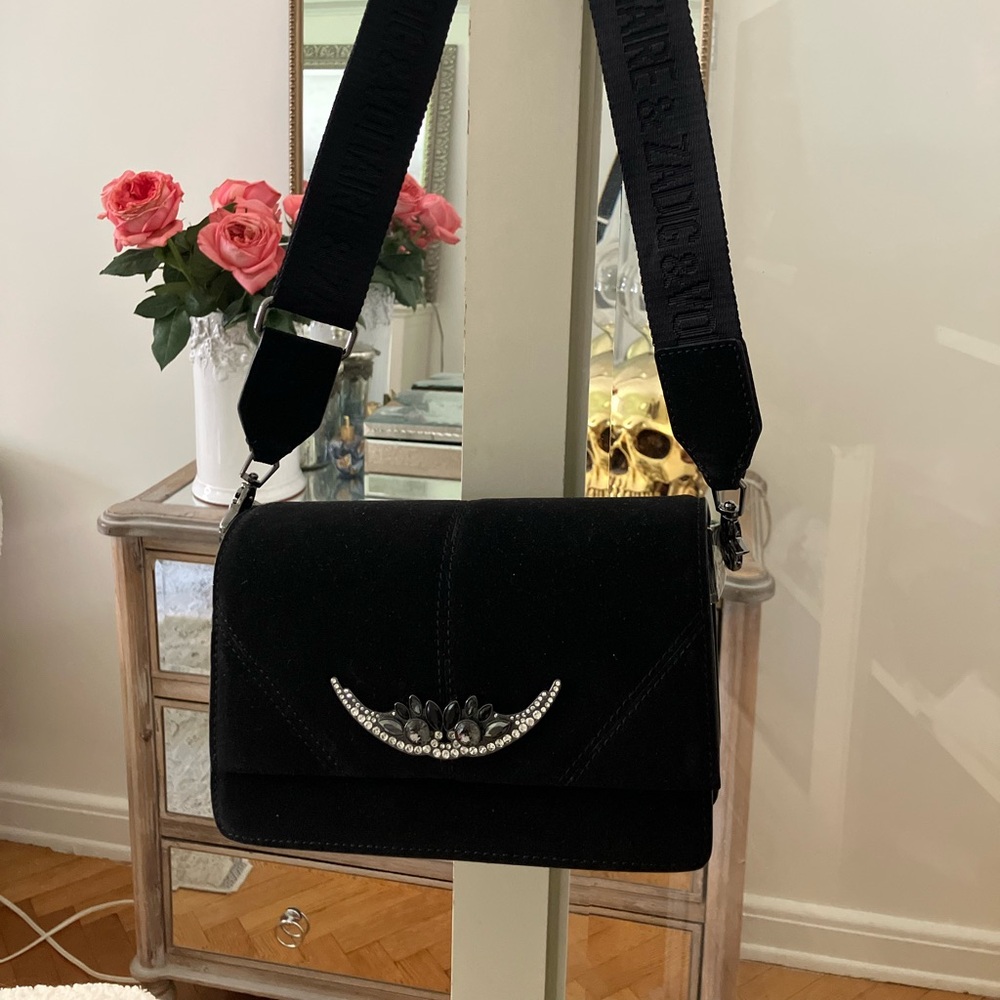 Zadig & Voltaire bag /crossbody . Black suede .NEW